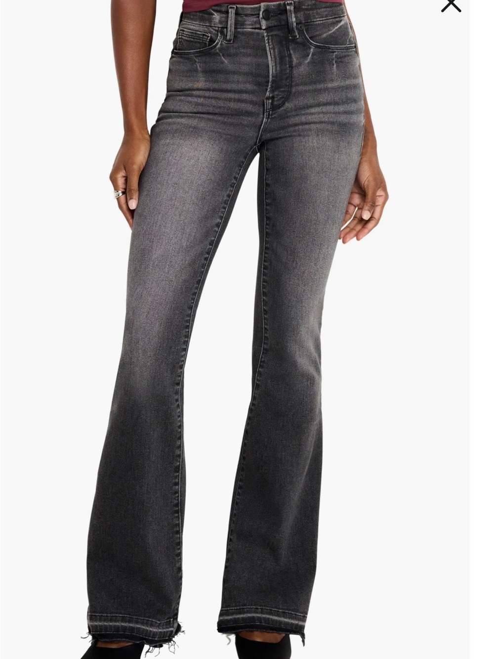 Good American Good legs Washed Gray Flare Jeans